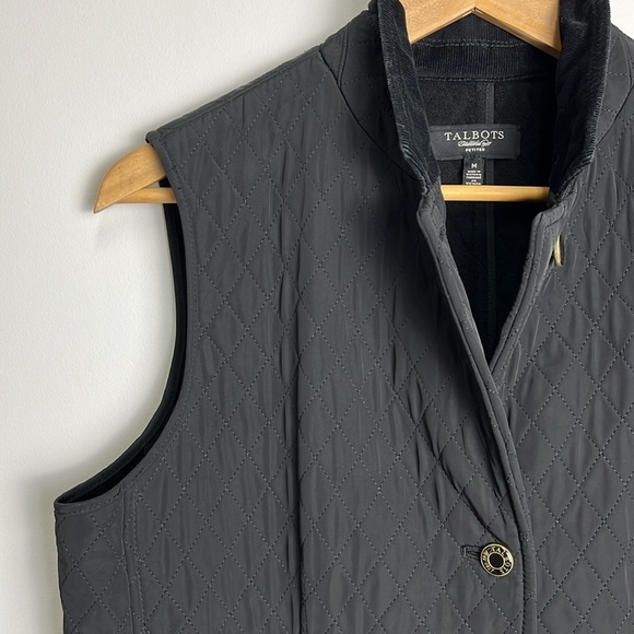 Talbots Quilted Vest Lightweight Equestrian Black Sz M - Picture 4 of 17